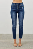 High Rise Ankle Skinny With Button Fly  Style Ratio