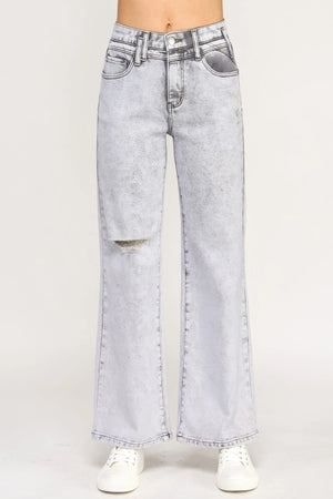 High Rise Wide Leg With Acid Grey  Style Ratio