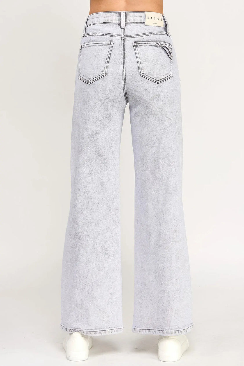 High Rise Wide Leg With Acid Grey  Style Ratio