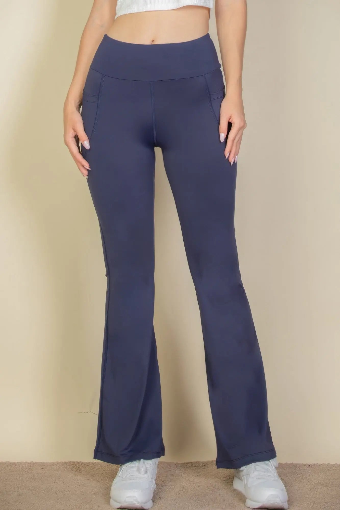 High Waist Side Pocket Flare Leggings  Style Ratio