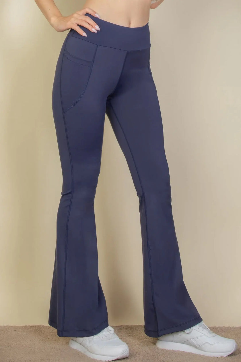 High Waist Side Pocket Flare Leggings  Style Ratio