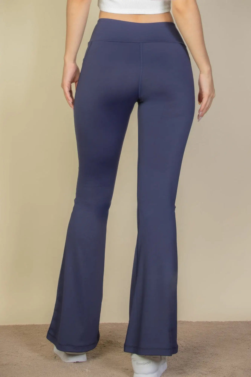 High Waist Side Pocket Flare Leggings  Style Ratio