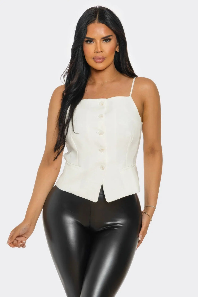 Ivory Chic Button-up Corset Top  Style Ratio