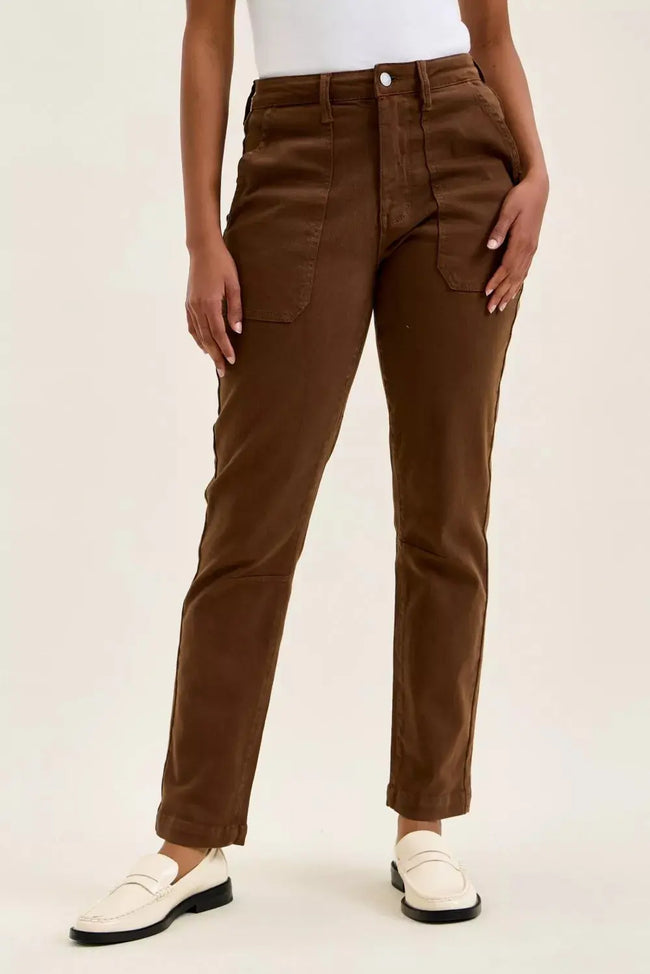 Judy Blue High Waist Aurora Weekender Jeans with Knee Darts C Mahogany  Style Ratio