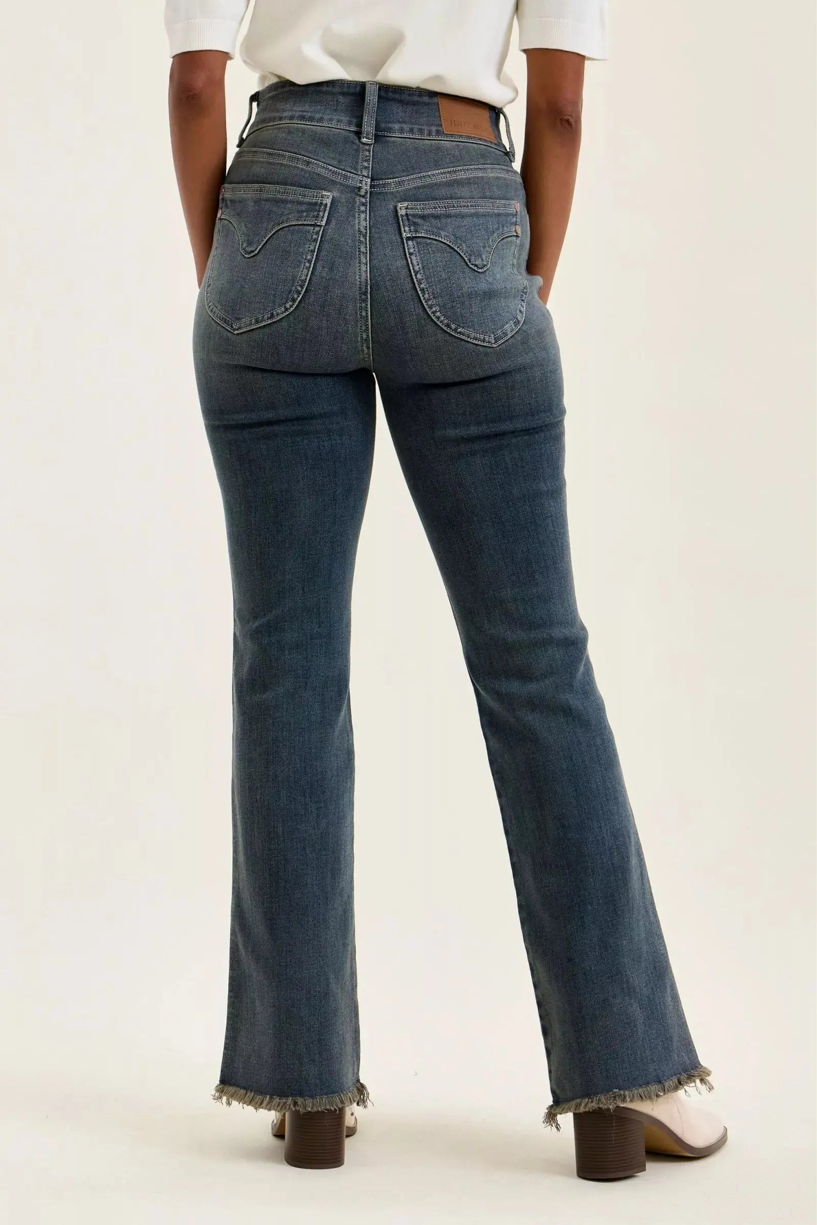 Judy Blue High Waist Double Button Frayed Hem Jeans  Style Ratio