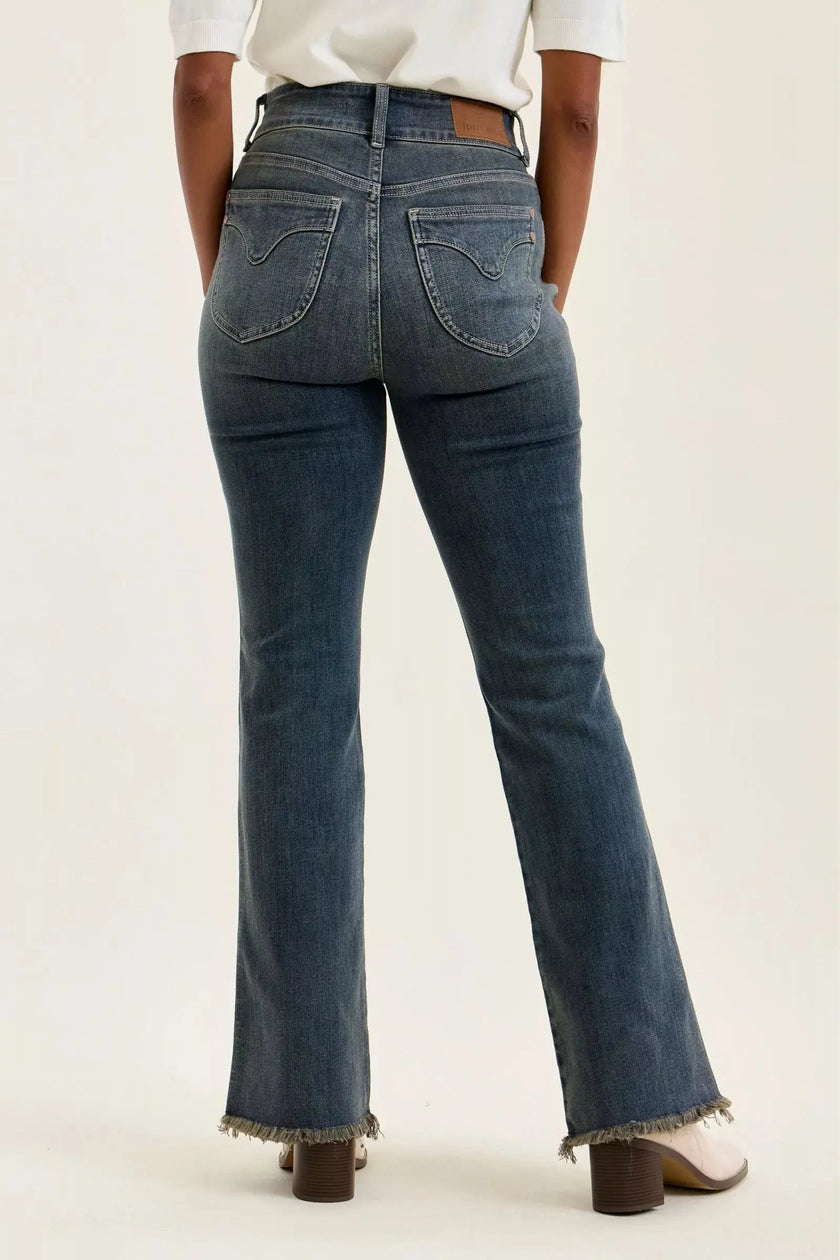 Judy Blue High Waist Double Button Frayed Hem Jeans  Style Ratio