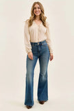 Judy Blue High Waist Double Button Tummy Control Flare Jeans  Style Ratio