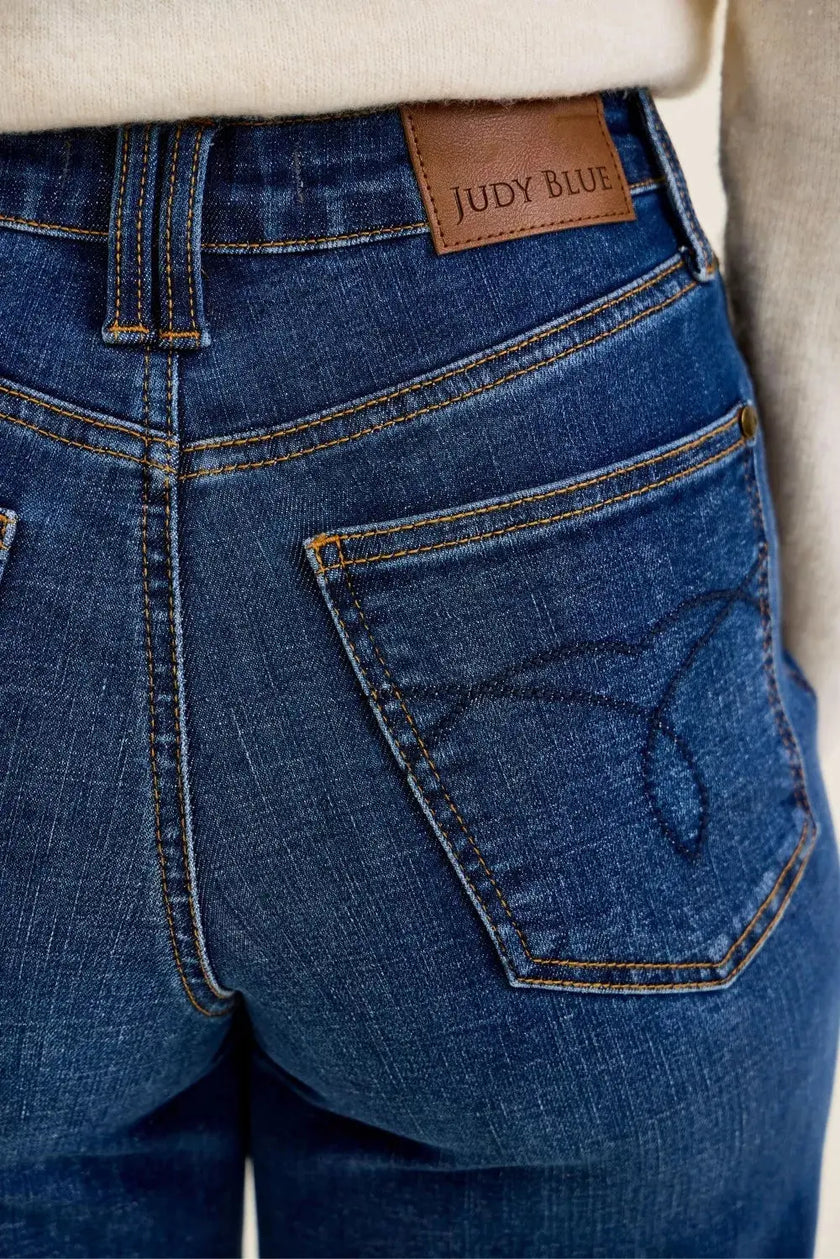 Judy Blue High Waist T.C. Claudia Ankle Wide Jeans  Style Ratio