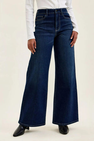 Judy Blue High-Waisted Wide-Leg Dark Wash Jeans  Style Ratio