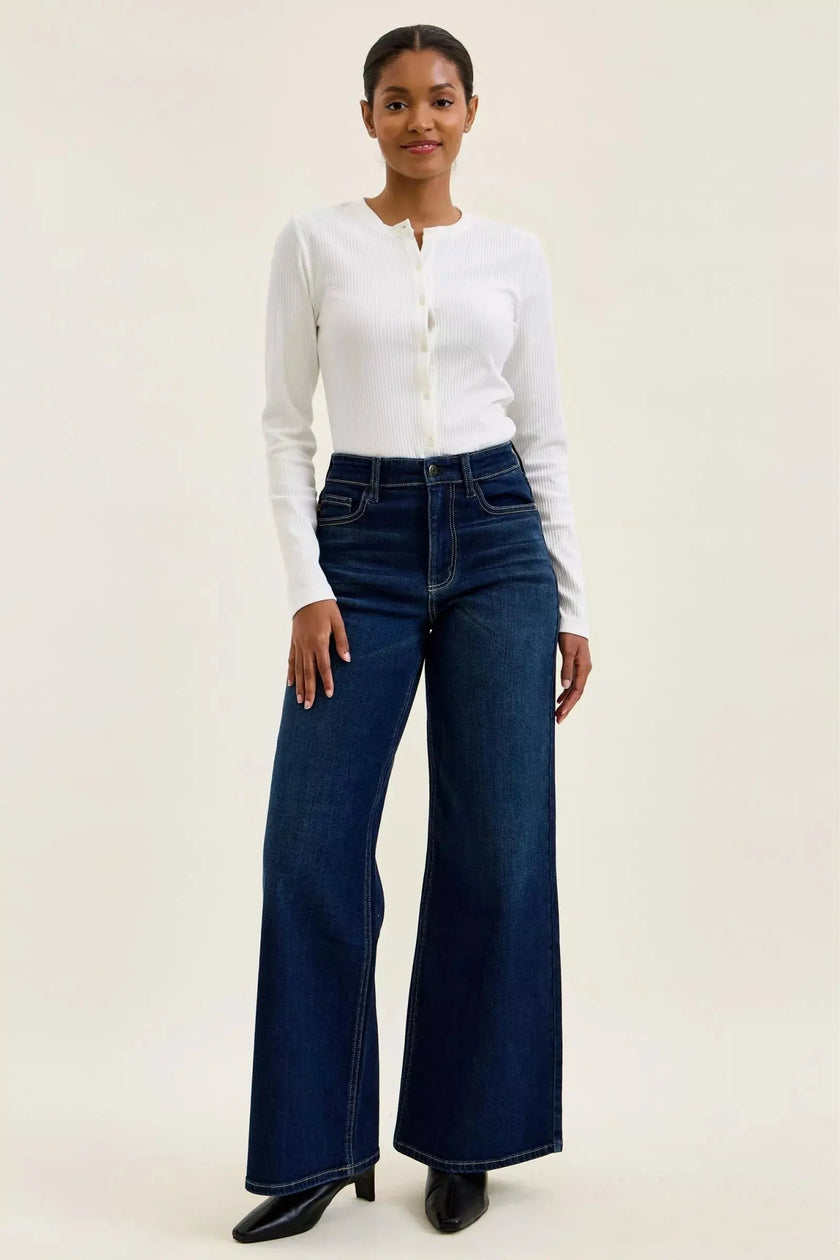 Judy Blue High-Waisted Wide-Leg Dark Wash Jeans  Style Ratio