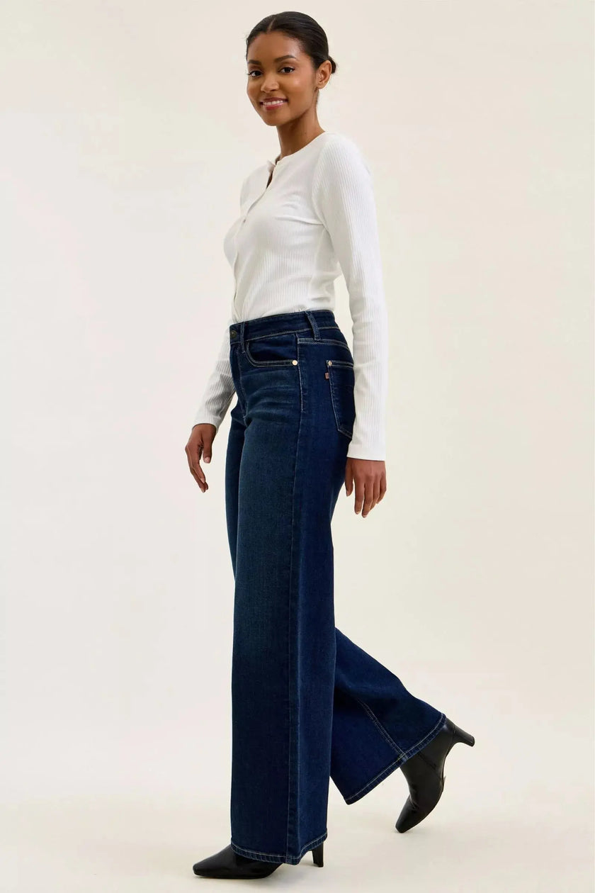Judy Blue High-Waisted Wide-Leg Dark Wash Jeans  Style Ratio