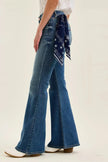 Judy Blue Mid Rise Jaqueline Flare with Triple Needle Back Pkts and Bandana Loop  Style Ratio