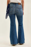 Judy Blue Mid Rise Jaqueline Flare with Triple Needle Back Pkts and Bandana Loop  Style Ratio