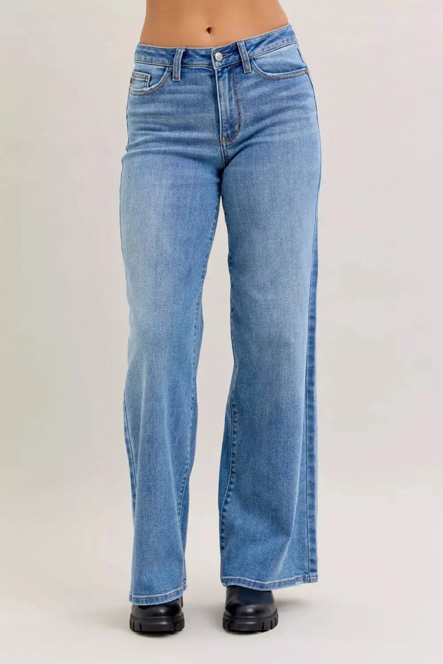 Judy Blue Mid Rise Retro Wide Leg Jeans  Style Ratio
