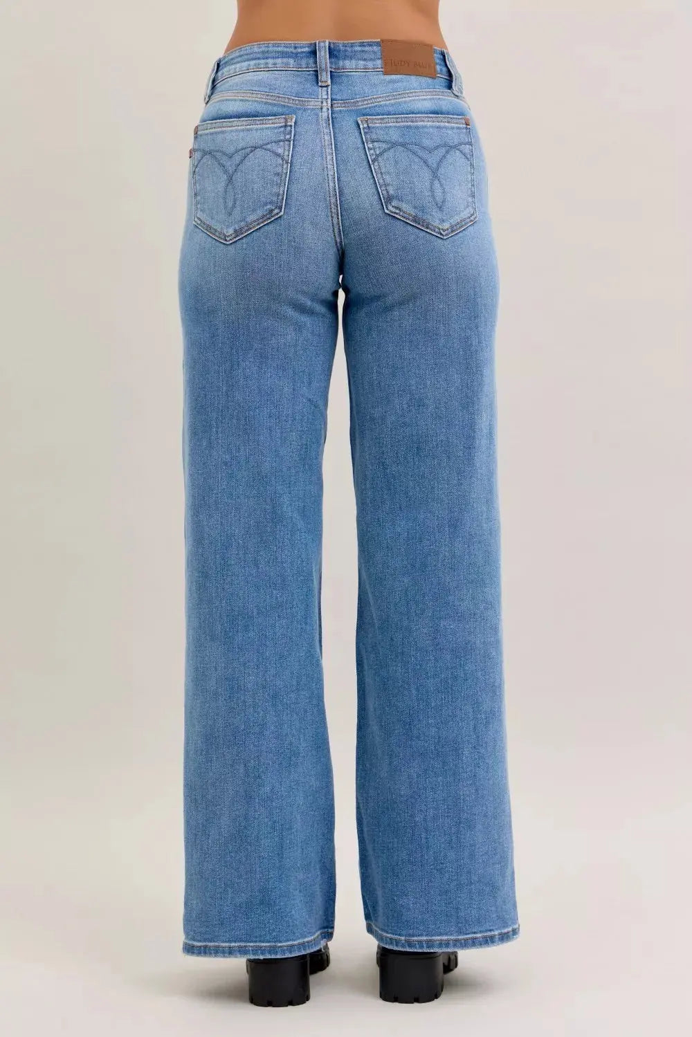 Judy Blue Mid Rise Retro Wide Leg Jeans  Style Ratio