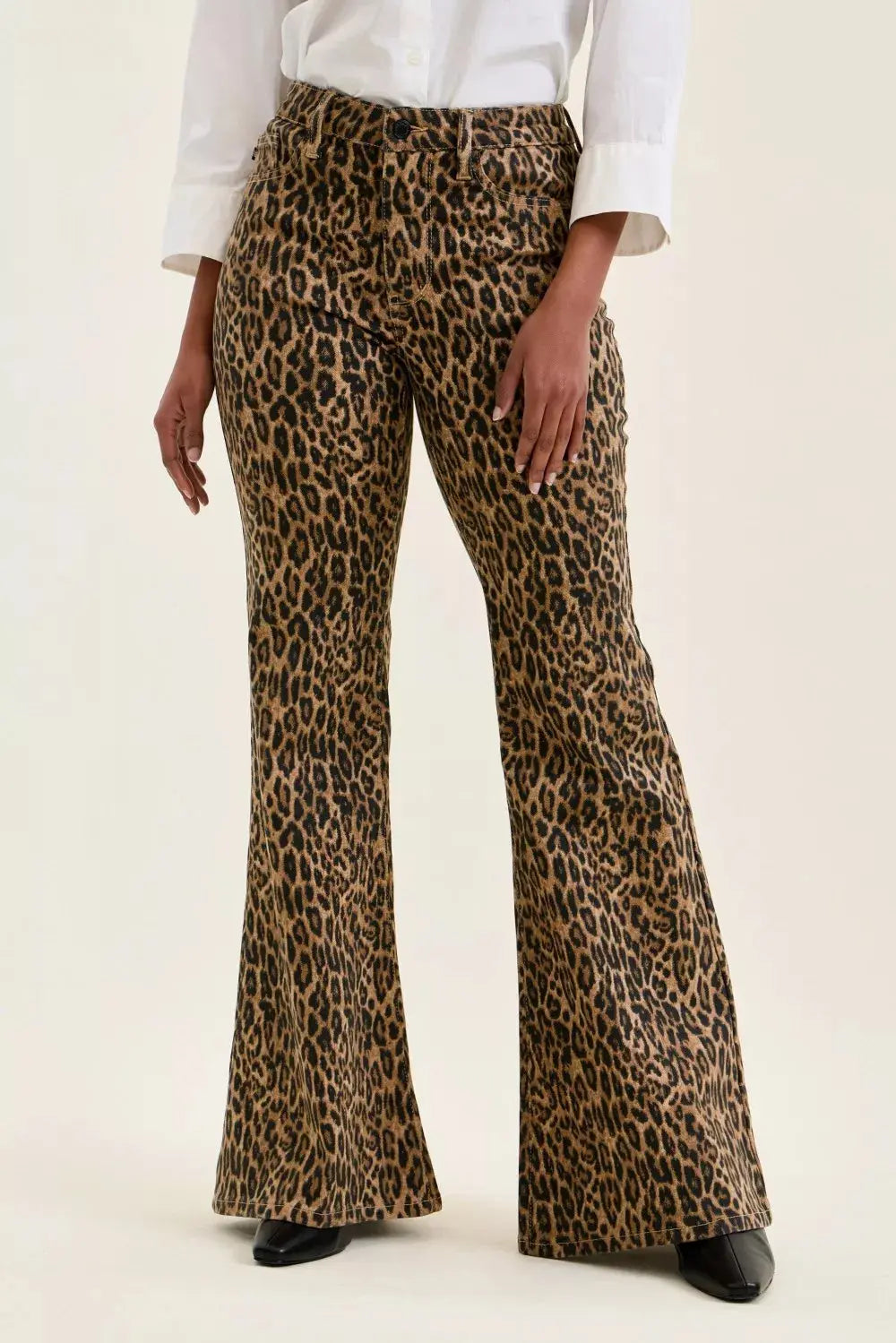 Judy Blue Mr Jaqueline Flare Print Leopard Jeans  Style Ratio
