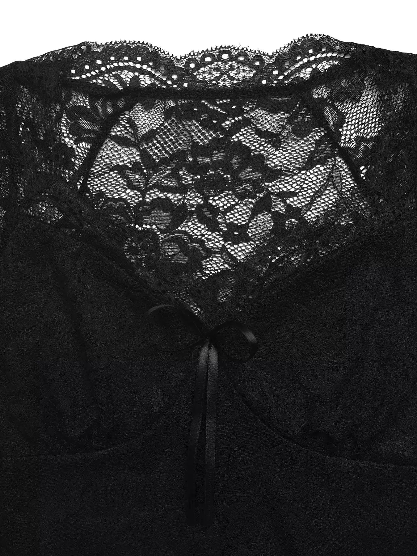 Lace Bowknot Slim Fit Top  Style Ratio