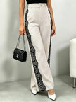 Lace Detail Wide Leg Pants  Style Ratio
