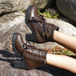 Lace Up Block Heels Boots  Style Ratio