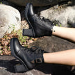 Lace Up Block Heels Boots  Style Ratio