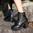 Lace Up Block Heels Boots  Style Ratio