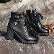 Lace Up Block Heels Boots  Style Ratio