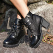 Lace Up Block Heels Boots  Style Ratio