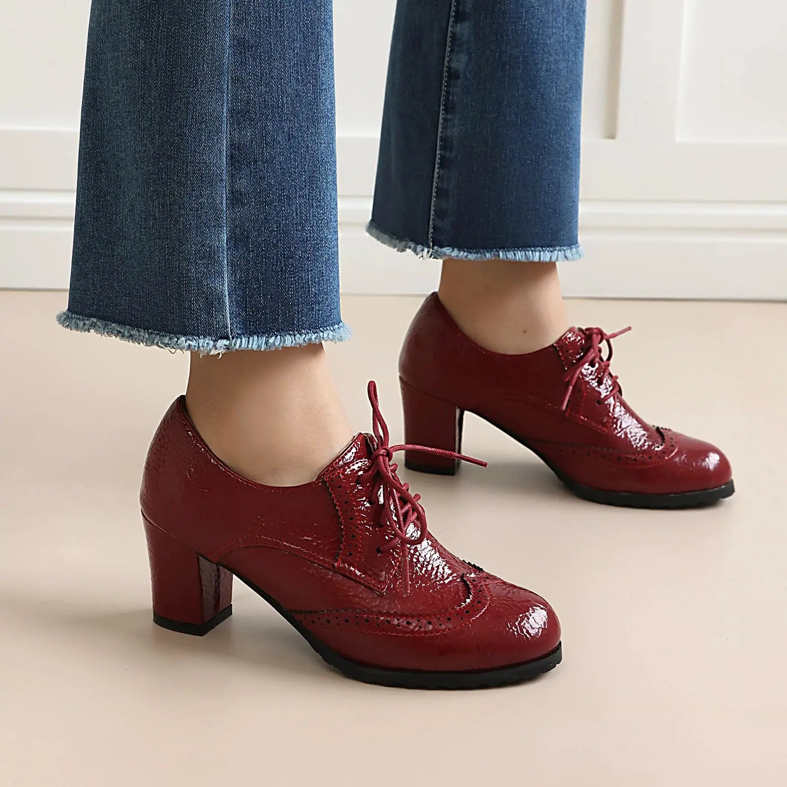 Lace Up Block Shoes  Style Ratio