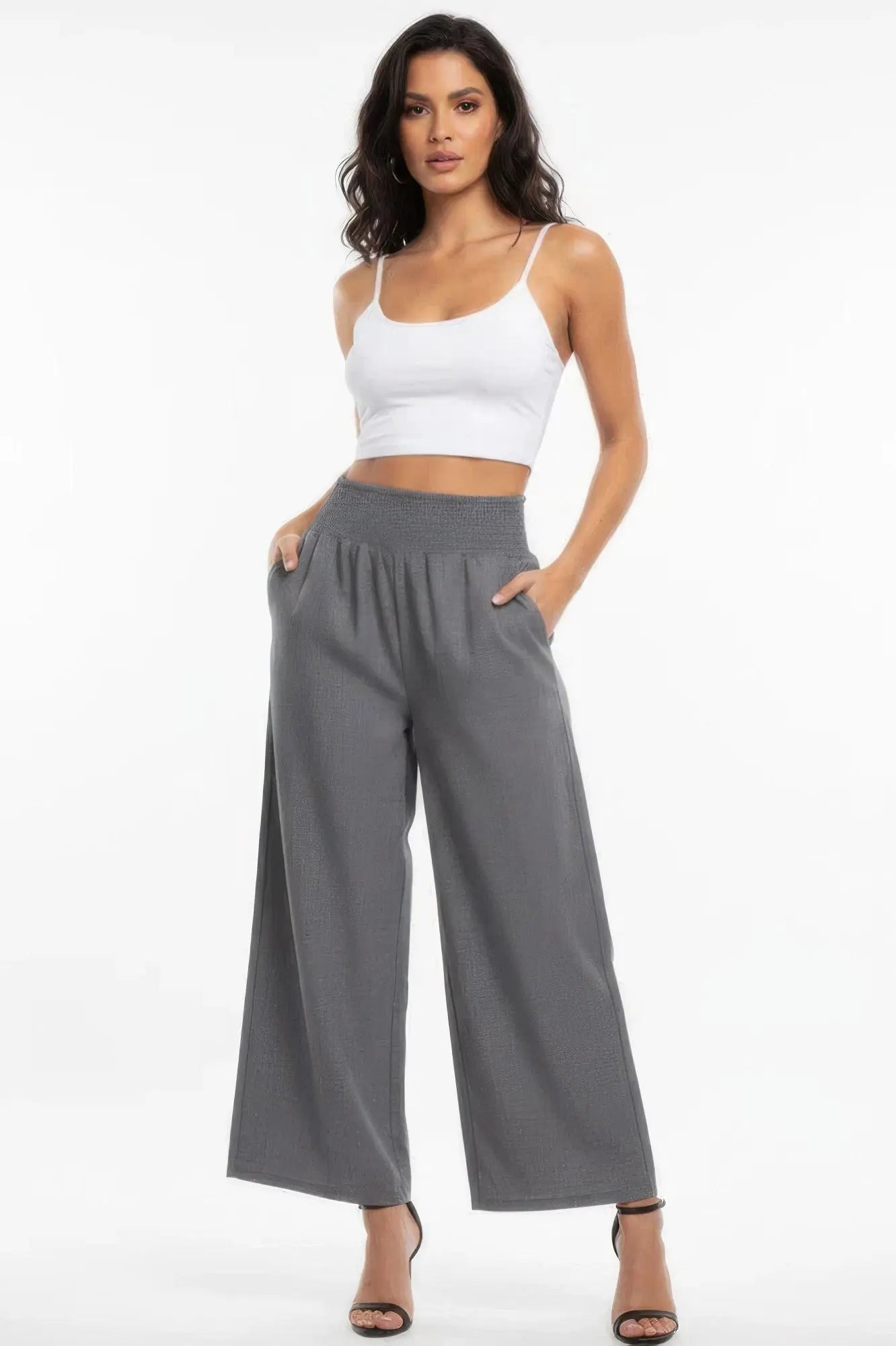 Lightweight High-waisted Wide-leg Lounge Pants  Style Ratio