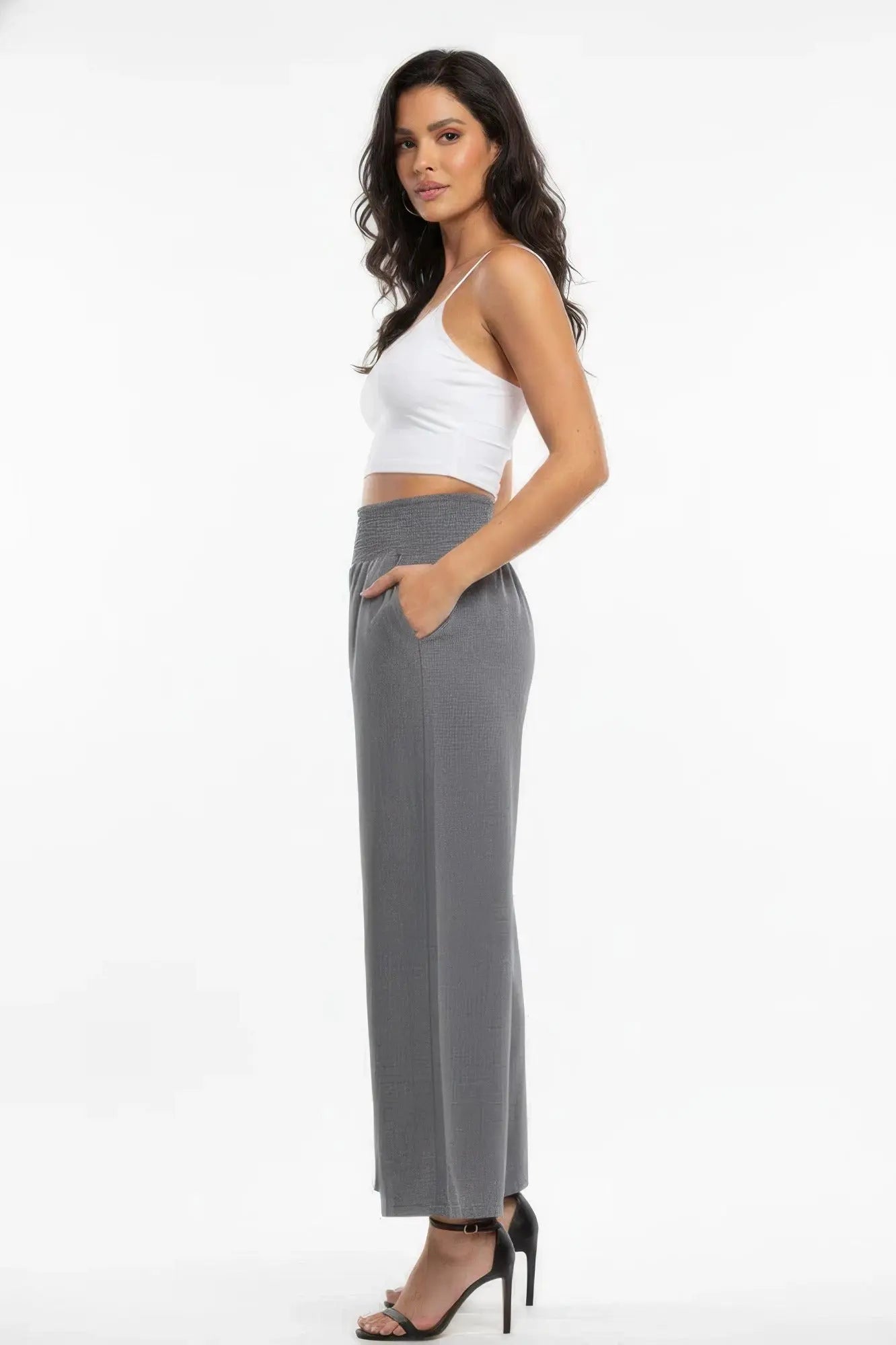 Lightweight High-waisted Wide-leg Lounge Pants  Style Ratio