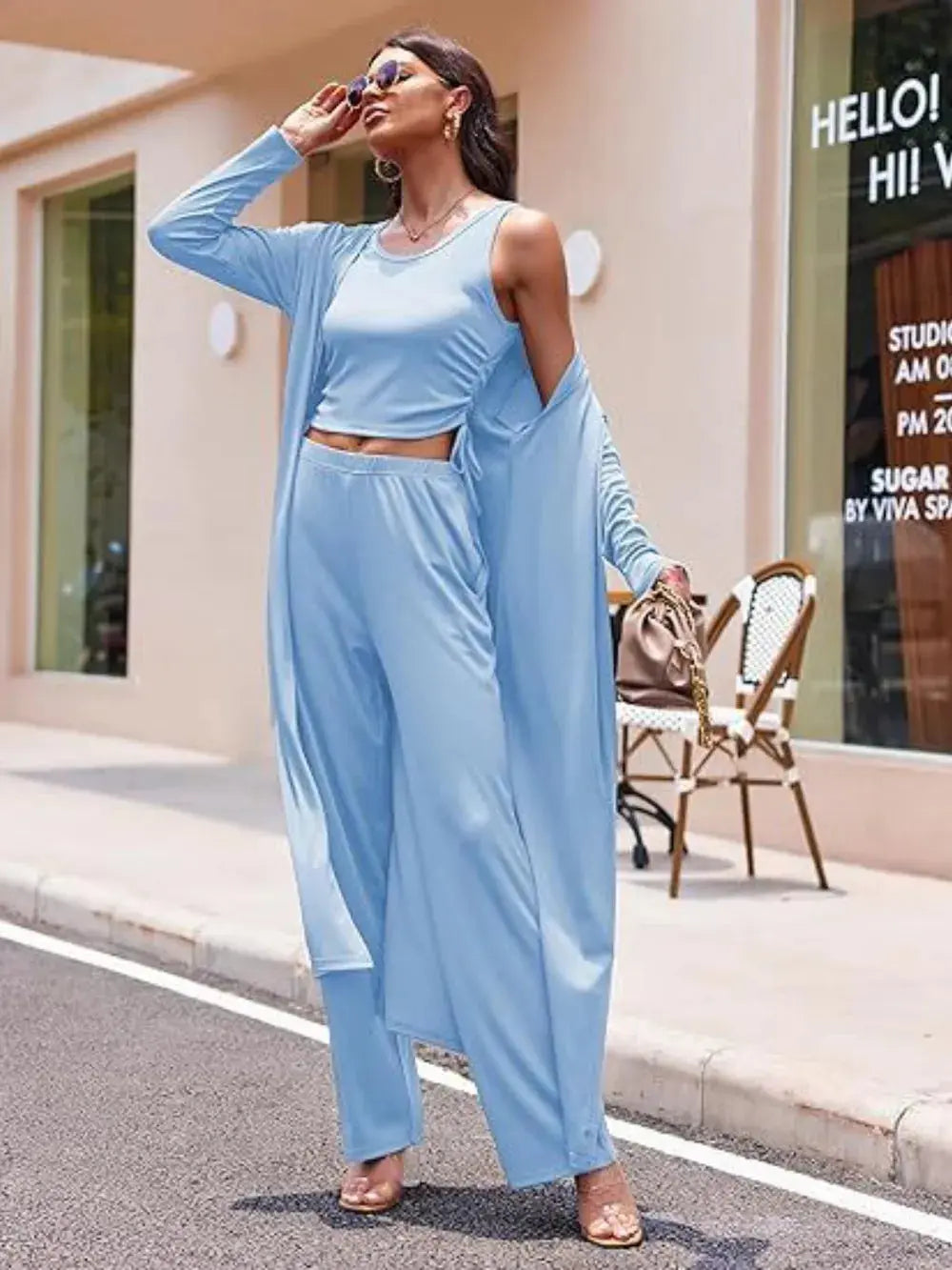 Long Sleeve Cover Up and Pants Set  Style Ratio