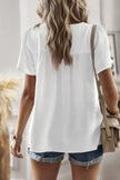 Loose Fit Dot Solid Lace Round Neck Top  Style Ratio
