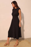 Matte Crepe Ruched Elastic Midi Dress  Style Ratio