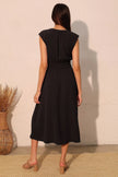 Matte Crepe Ruched Elastic Midi Dress  Style Ratio