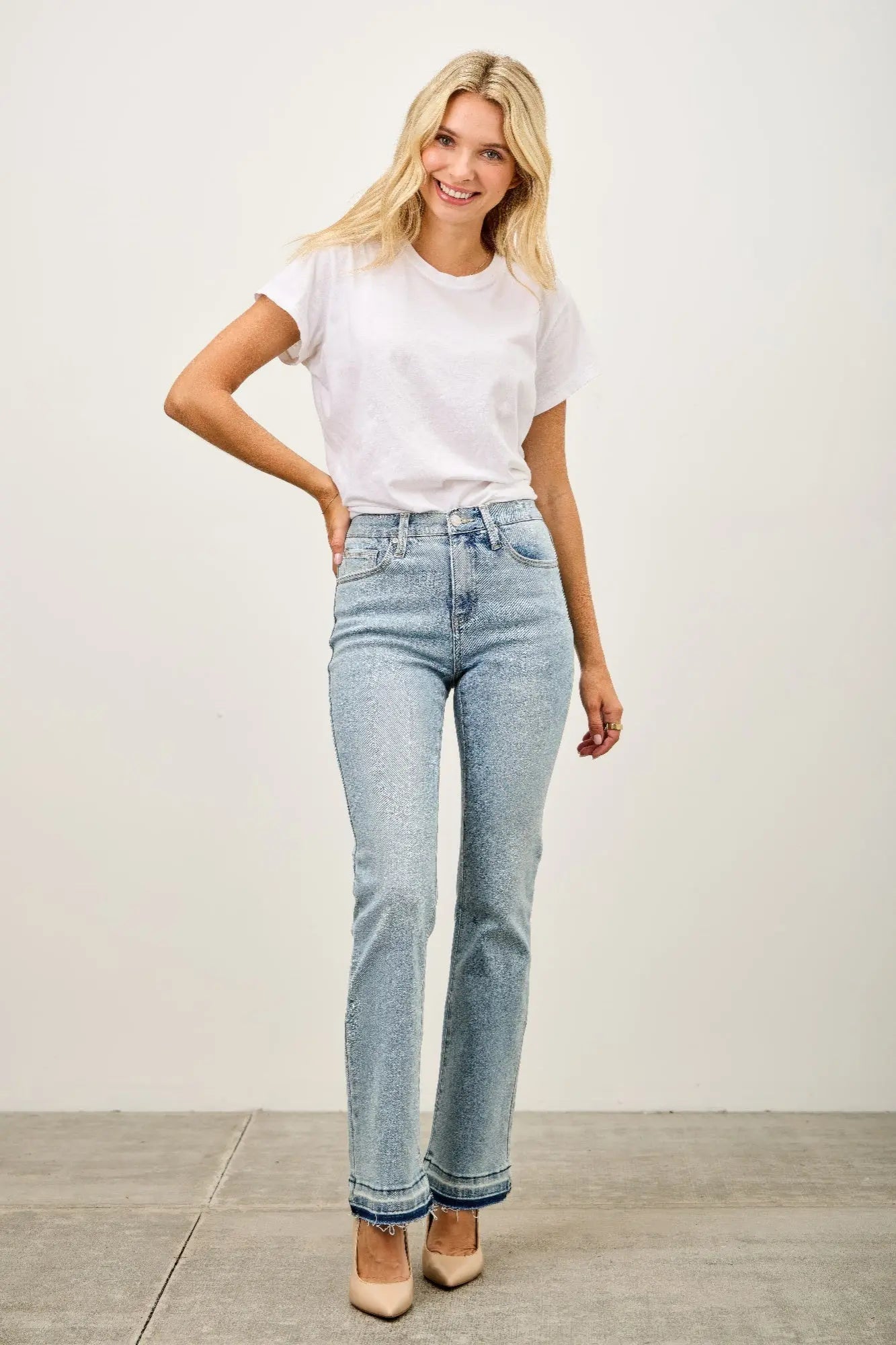 Mid Rise Flare With Released Hem  Style Ratio