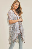 Multi Dash Pattern Tassel Kimono  Style Ratio