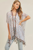 Multi Dash Pattern Tassel Kimono  Style Ratio