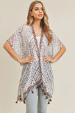 Multi Dash Pattern Tassel Kimono  Style Ratio