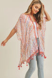 Multi Dash Pattern Tassel Kimono  Style Ratio