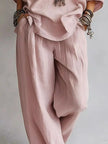 Off-Shoulder Loose Fit Top and Pants Two-Piece Set  Style Ratio