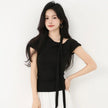 Off-Shoulder Short Sleeve Slim-Fit Unique Top  Style Ratio