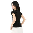 Off-Shoulder Short Sleeve Slim-Fit Unique Top  Style Ratio