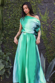 Ombre Satin Extra Wide Legs Pants  Style Ratio