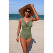 One Piece V Neck Ruched Tummy Control Swimsuit  Style Ratio