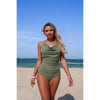 One Piece V Neck Ruched Tummy Control Swimsuit  Style Ratio