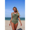 One Piece V Neck Ruched Tummy Control Swimsuit  Style Ratio
