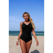 One Piece V Neck Ruched Tummy Control Swimsuit  Style Ratio