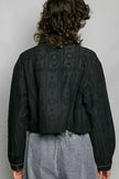 POL Cropped Button-Front Eyelet Cotton Jacket  Style Ratio