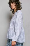 POL Lace Eyelet Long Sleeve Cotton Blouse  Style Ratio