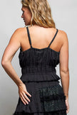 POL V-Neck Cotton Ruffled Crop Cami  Style Ratio